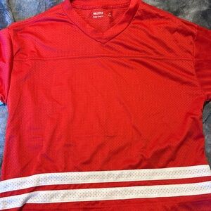 Hollister Red V-Neck Mesh Top
